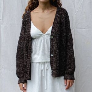Indigo Luna- Helga Cardigan Coffee